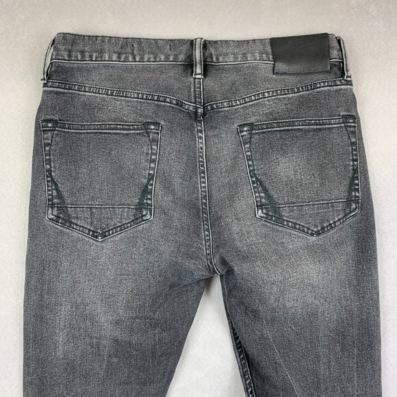 AllSaints Mens Pants 30 Gray Denim Jeans Cigarette Skinny Button Fly Rock 30x26 - Picture 10 of 11